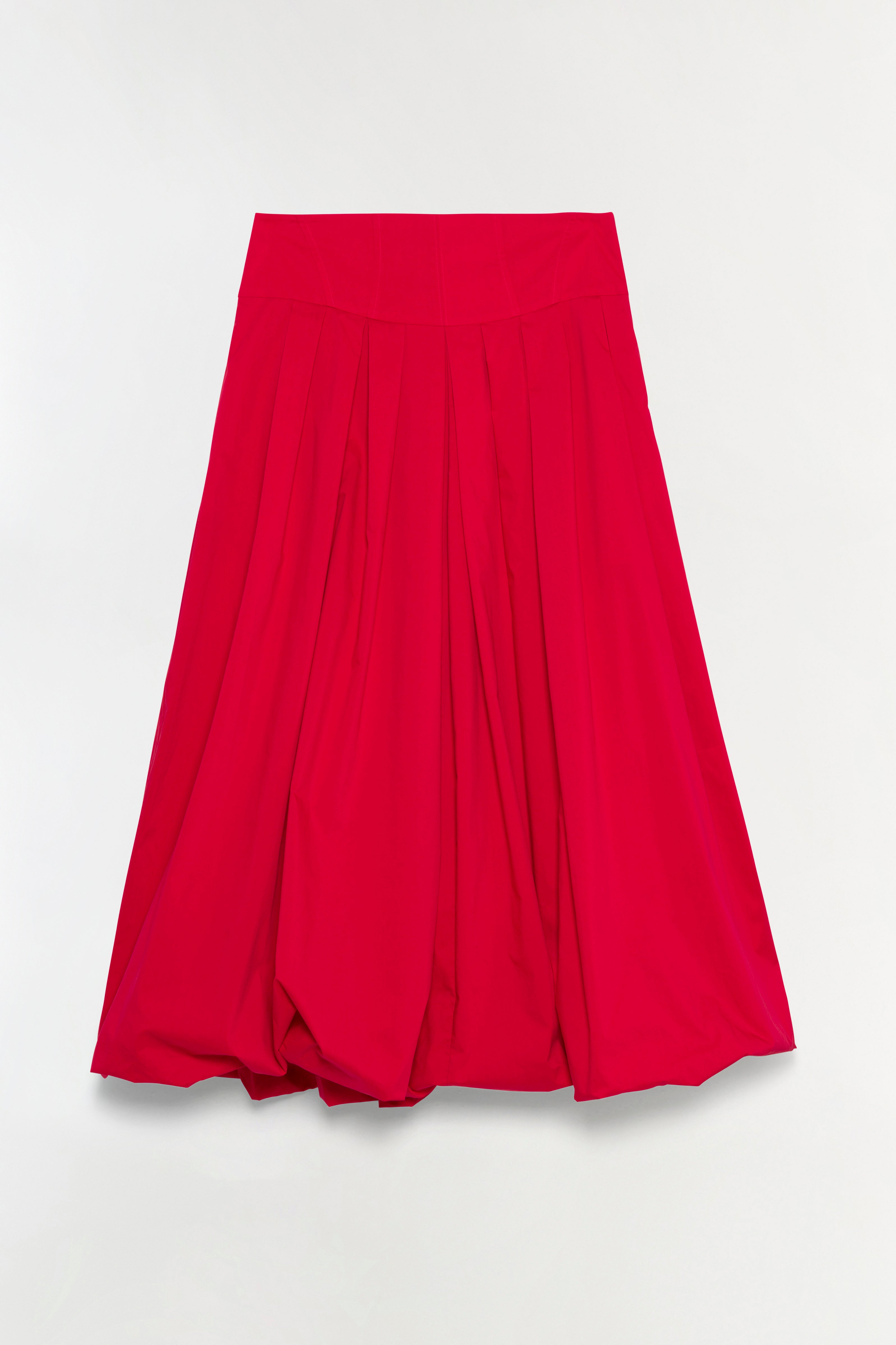 Jonathan Simkhai Winsor Cotton Midi Skirt — Scarlet