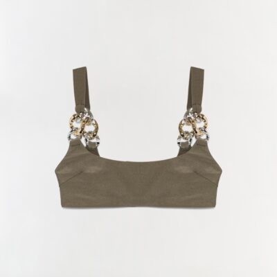 Jonathan Simkhai Wilda Satin Tank Top — Fern - Image 1
