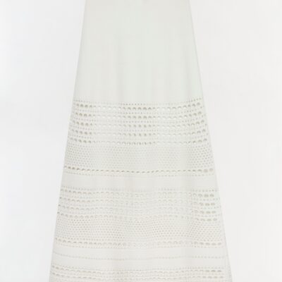 Jonathan Simkhai Westly Open Stitch Midi Skirt — Ivory - Image 1