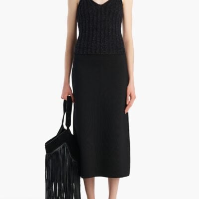 Khaite Val Top in Black Cotton - Image 2