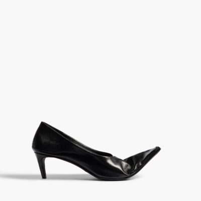 Khaite Marlene Pump in Black Glazed Leather - Image 1