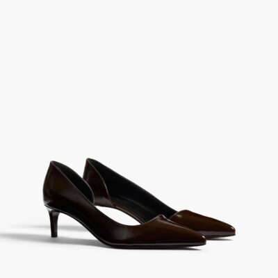 Khaite Jett D'Orsay Low Pump in Cacao Glazed Leather - Image 2