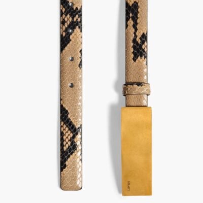 Khaite Berlin Belt in Python-Embossed Taupe with Antique Gold - Image 2