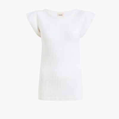 Khaite Angel Top in Chalk Cashmere Jersey - Image 1