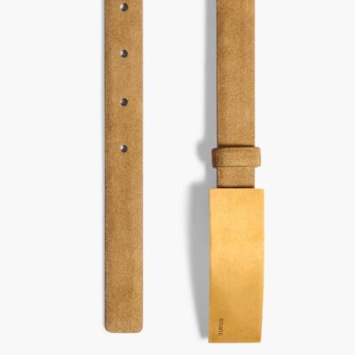 Khaite Berlin Belt in Mud Suede with Antique Gold - Image 2