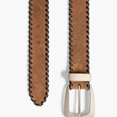 Khaite Benny Belt with Whipstitch in Dattero and Silver - Image 2