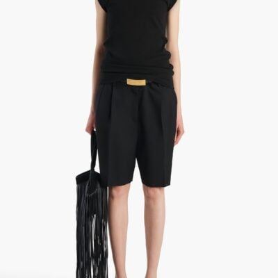 Khaite Auggie Short in Black Wool - Image 2