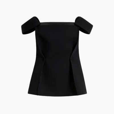 Khaite Yasmina Top in Black Crepe - Image 1