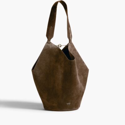 Khaite Small Lotus Tote in Cedar Suede - Image 1
