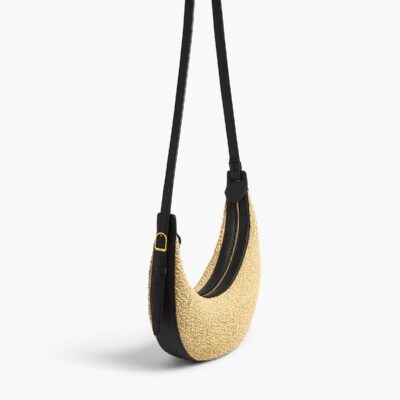 Khaite Small Augustina Crossbody Bag in Natural Raffia and Black Leather — BLACK / NATURAL - Image 1