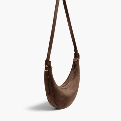 Khaite Small Augustina Crossbody Bag in Cedar Suede - Image 1