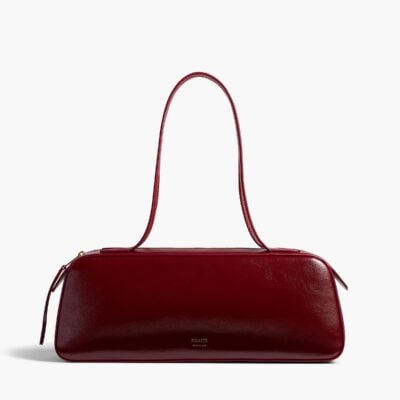 Khaite Simona Shoulder Bag in Oxblood Crackle Patent Leather - Image 1