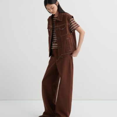 Kowtow Worker Vest — brown-denim - Image 2