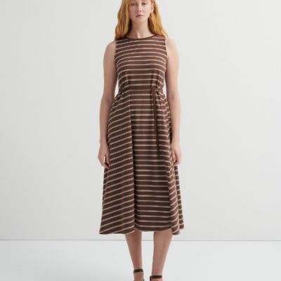 Kowtow Tank Swing Dress — brown-stripe - Image 2
