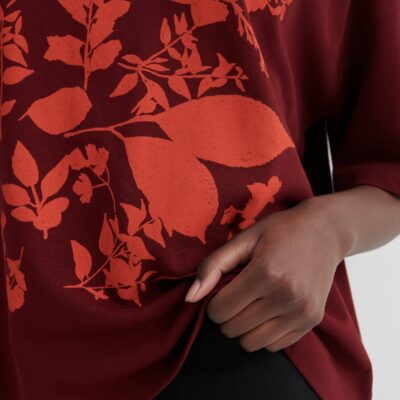 Kowtow Stencil Tee — maroon - Image 2