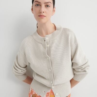 Kowtow Silhouette Cardigan — oat-melange - Image 1