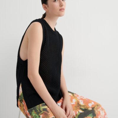 Kowtow Pointelle Vest — black - Image 1