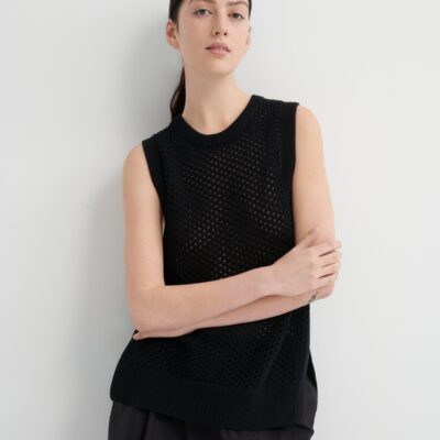 Kowtow Pointelle Vest — black - Image 2