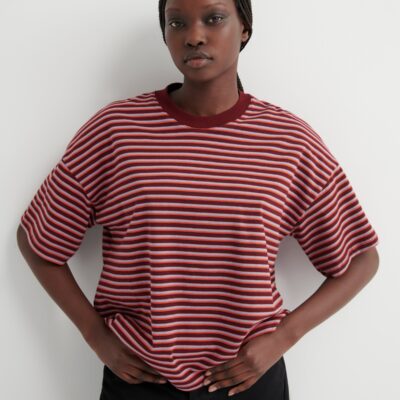 Kowtow Oversized Boxy Tee — stack-stripe - Image 1