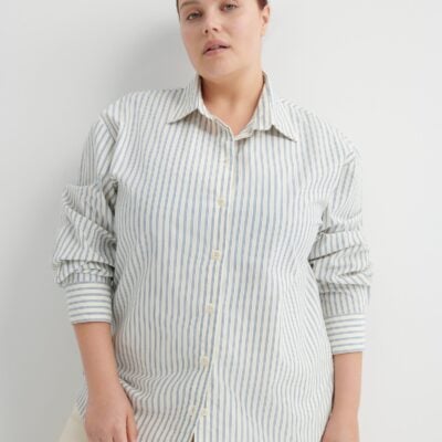 Kowtow Maker Shirt — ticking-stripe - Image 1
