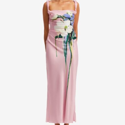 LEO LIN Valentina Maxi Dress - Bouquet Print in Pastel Pink — AU 6 (US 2) - Image 2