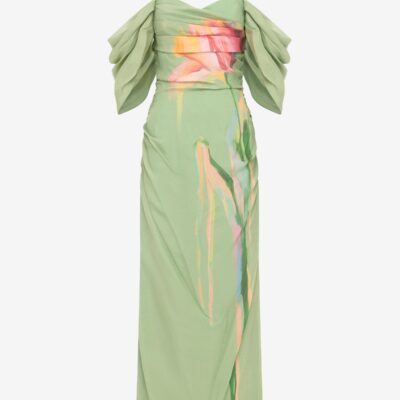 LEO LIN Angeline Maxi Dress - Tulip Print in Green — AU 6 (US 2) - Image 1