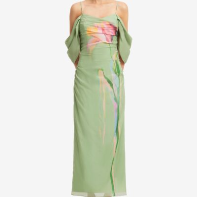 LEO LIN Angeline Maxi Dress - Tulip Print in Green — AU 6 (US 2) - Image 2