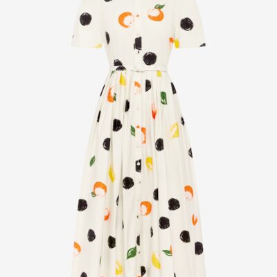 LEO LIN Bianca Short Sleeve Midi Dress - Citrus Spots — AU 6 (US 2) - Image 1