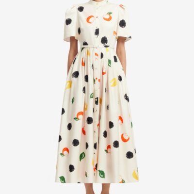 LEO LIN Bianca Short Sleeve Midi Dress - Citrus Spots — AU 6 (US 2) - Image 2