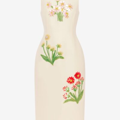 LEO LIN Eleanor Embellished Wool Midi Dress - Wildflower — AU 6 (US 2) - Image 1