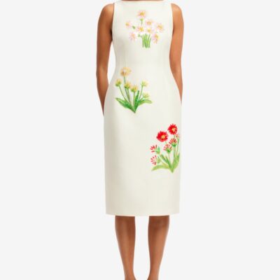 LEO LIN Eleanor Embellished Wool Midi Dress - Wildflower — AU 6 (US 2) - Image 2