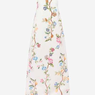LEO LIN Phoebe Embellished Gown - Lemon Vine Print in Snow — AU 6 (US 2) - Image 1