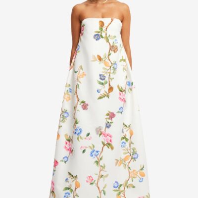 LEO LIN Phoebe Embellished Gown - Lemon Vine Print in Snow — AU 6 (US 2) - Image 2