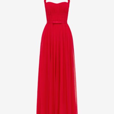 LEO LIN Angelina Ruffled Floor Length Dress - Vermilion — AU 6 (US 2) - Image 1