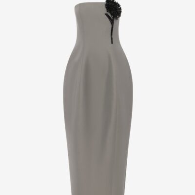 LEO LIN Jessica Cocoon Bustier Maxi Dress - Steel — AU 6 (US 2) - Image 1