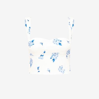 LEO LIN Lexi Top - Ditsy Floral Print in Snow — AU 6 (US 2) - Image 1