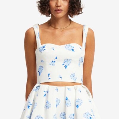 LEO LIN Lexi Top - Ditsy Floral Print in Snow — AU 6 (US 2) - Image 2