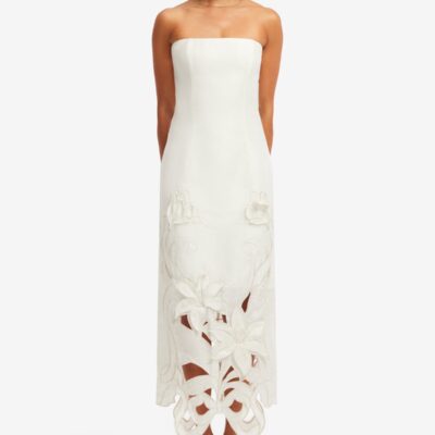 LEO LIN Rayna Appliqué Bustier Maxi Dress - Lily in Snow — AU 6 (US 2) - Image 2