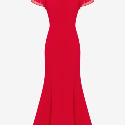 LEO LIN Sofia Puff Sleeve Maxi Dress - Vermilion — AU 6 (US 2) - Image 1