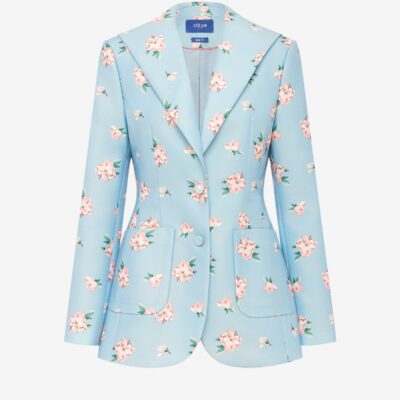 LEO LIN Brynn Blazer - Ditsy Floral Print in Blue — AU 6 (US 2) - Image 1