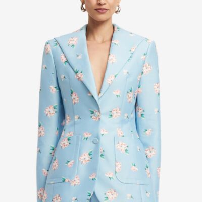 LEO LIN Brynn Blazer - Ditsy Floral Print in Blue — AU 6 (US 2) - Image 2