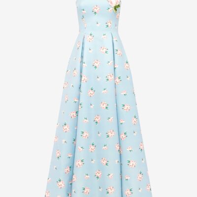 LEO LIN Nora Bustier Maxi Dress - Ditsy Floral Print in Blue — AU 6 (US 2) - Image 1
