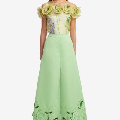 LEO LIN Theodora Appliqué Pants - Juniper Green - Image 2