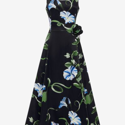 LEO LIN Serafina Appliqué Maxi Dress - Vine Print in Ebony - Image 1