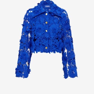 LEO LIN Robyn Lace Shirt - Lapis - Image 1