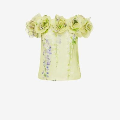 LEO LIN McKayla Off-Shoulder Top - Wisteria Print - Image 1