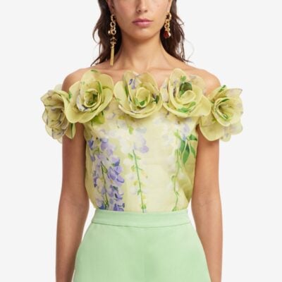 LEO LIN McKayla Off-Shoulder Top - Wisteria Print - Image 2