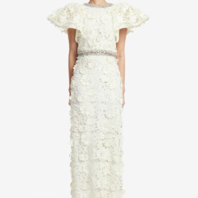 LEO LIN Kyra Embellished Lace Maxi Skirt - Snow - Image 2