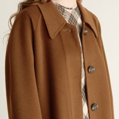 Lee Mathews Florentine Drop Collar Cashmere Coat — Camel - Image 2