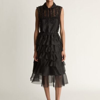 Lee Mathews Innes Organza Ruffle Skirt — Black - Image 1